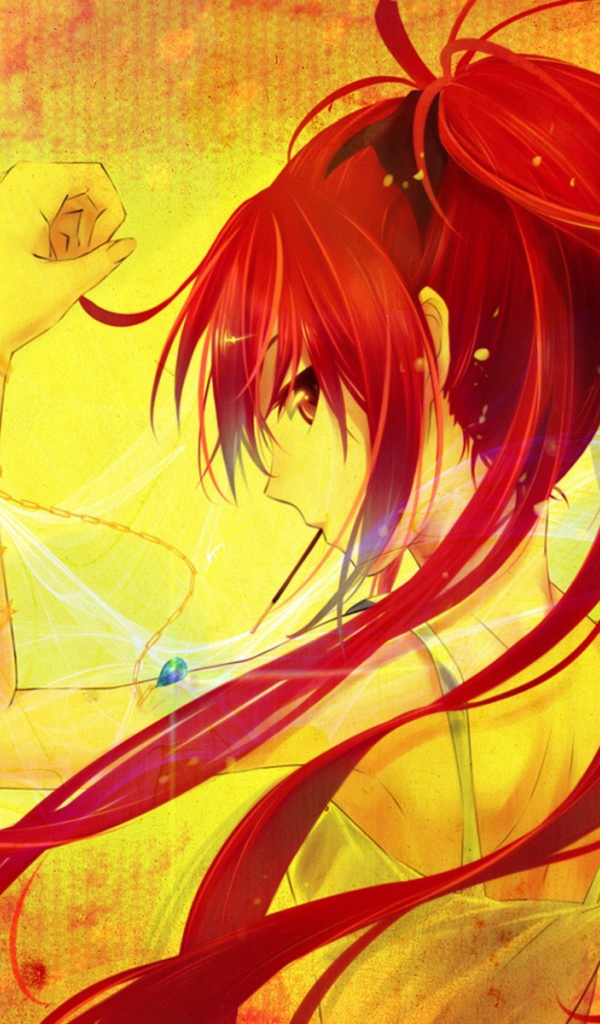 Могучая красноволосая девушка аниме