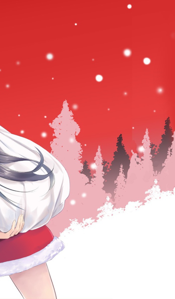 Новогодняя аниме девушка, автор Coffee-Kizoku