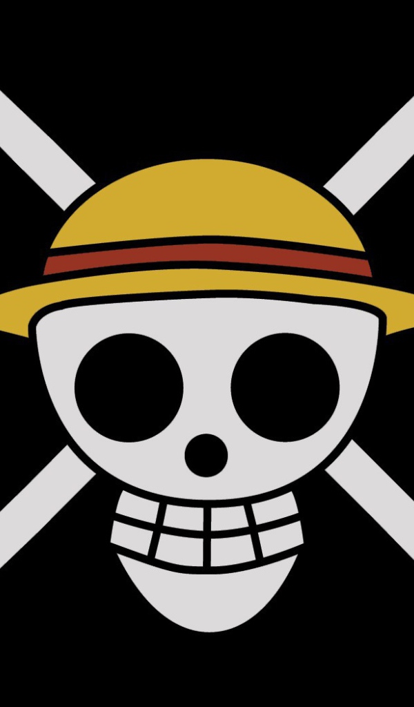 Пиратский символ на черном фоне в аниме Большой куш