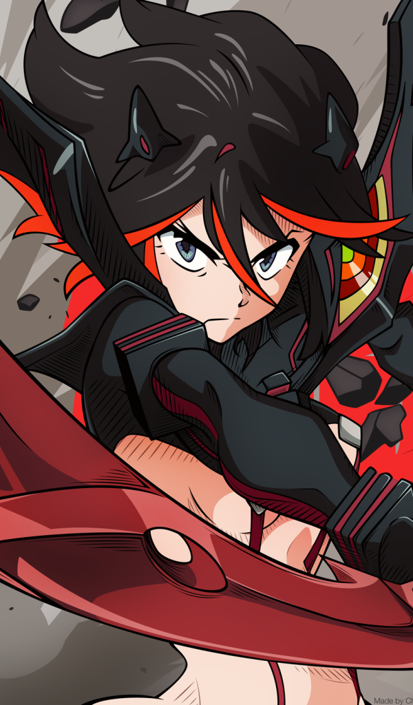 Красный меч в руке аниме персонажа Senketsu