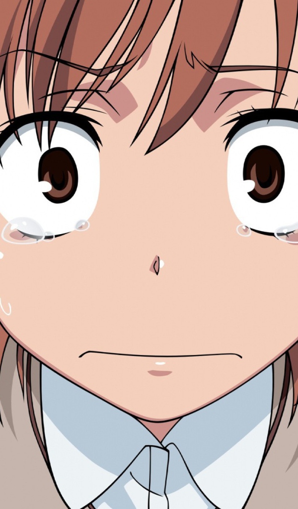 Грустная девушка из аниме Некий научный Рейлган