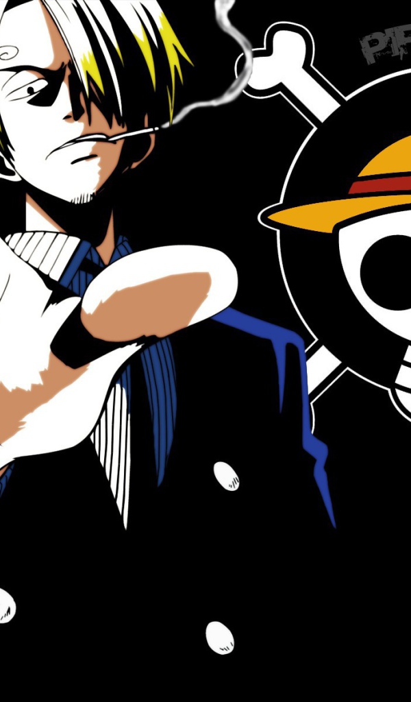 Санджи и череп на постере аниме Большой куш