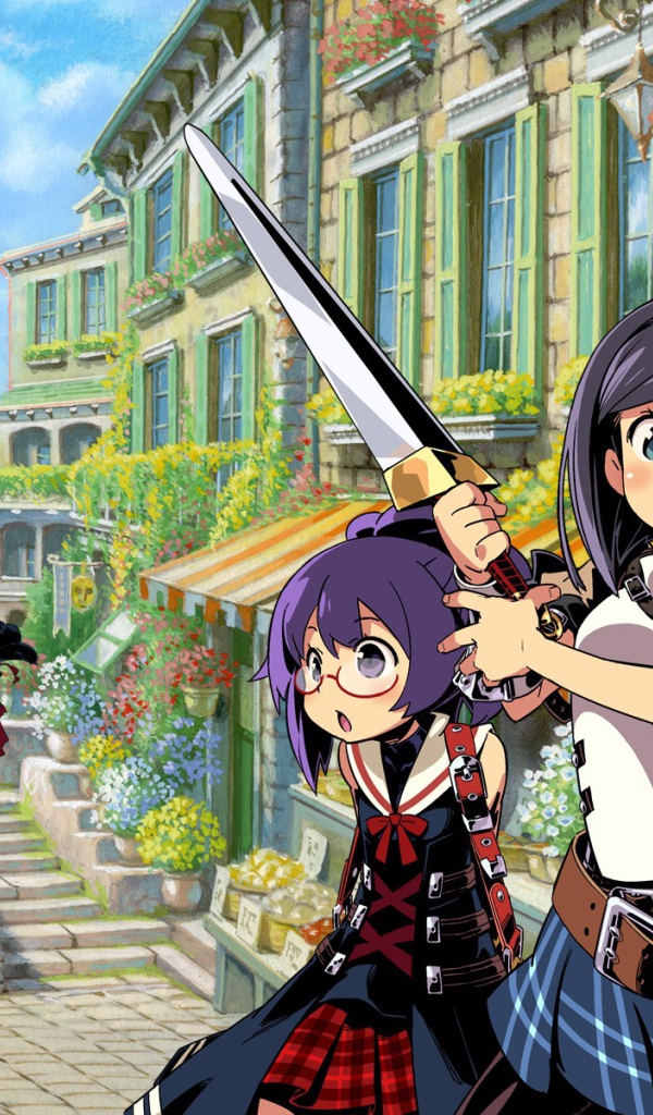 Школьница с мечом, аниме девушки