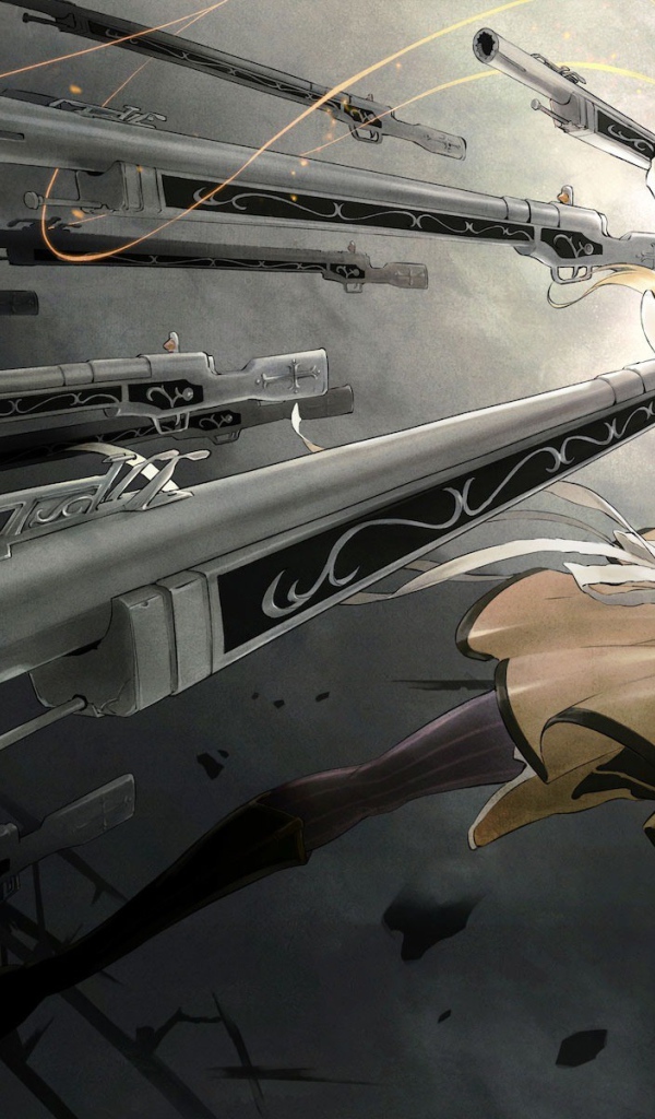 Набор оружия у девушки из аниме Девочка-волшебница Мадока