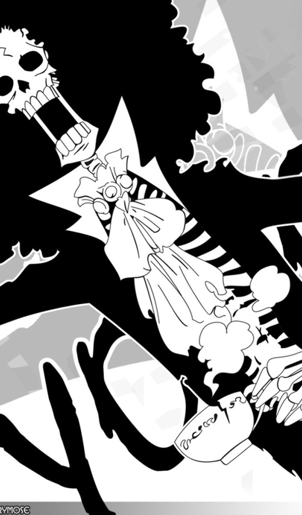 Скелет Бруук с пышными волосами, аниме Большой куш