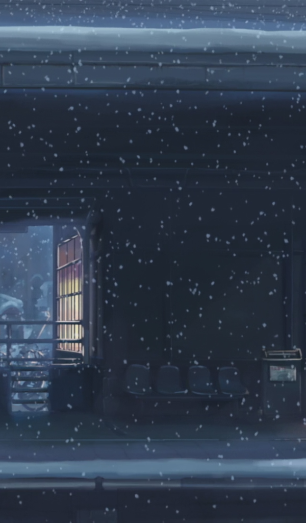 Снегопад в аниме Пять сантиметров в секунду