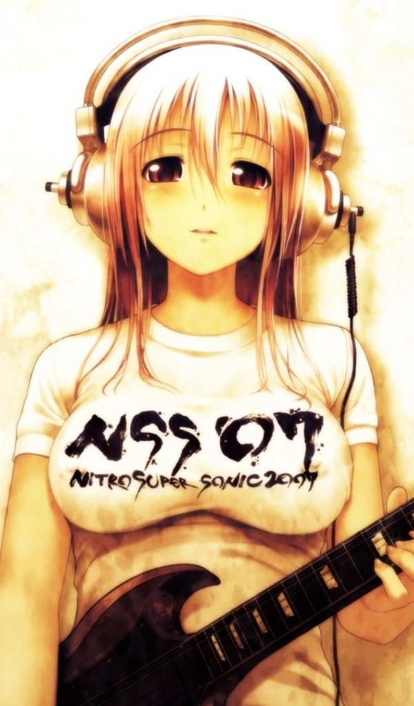 Супер Соника, аниме девушка с гитарой