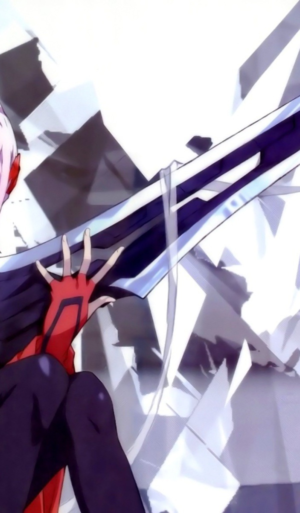 Меч в руке девушки аниме Корона грешника