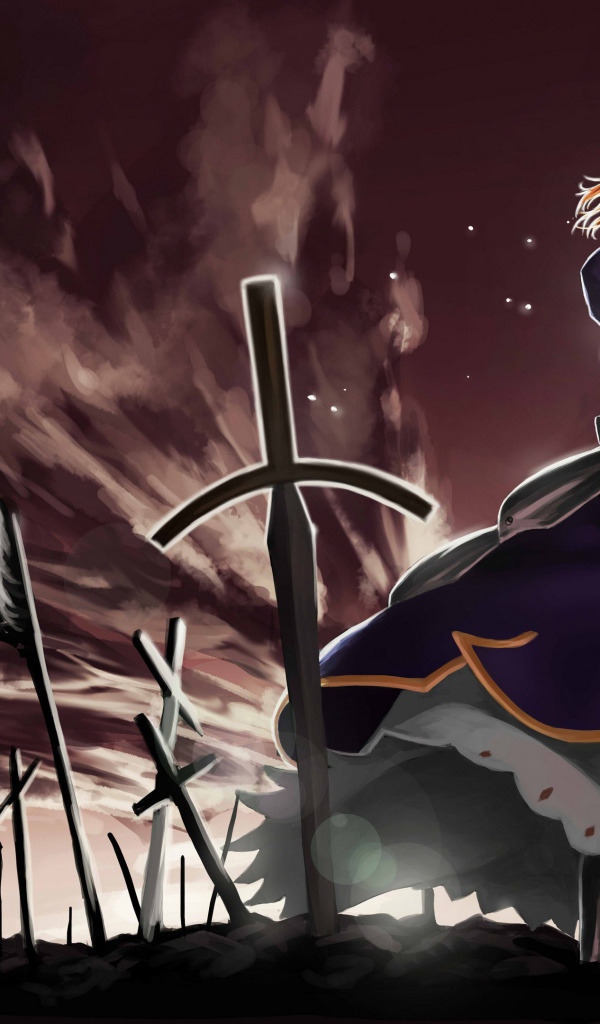 Мечи погибших воинов на поле битвы, аниме