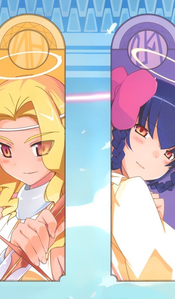 Таблички с лицами героев аниме Одному лишь Богу ведомый мир