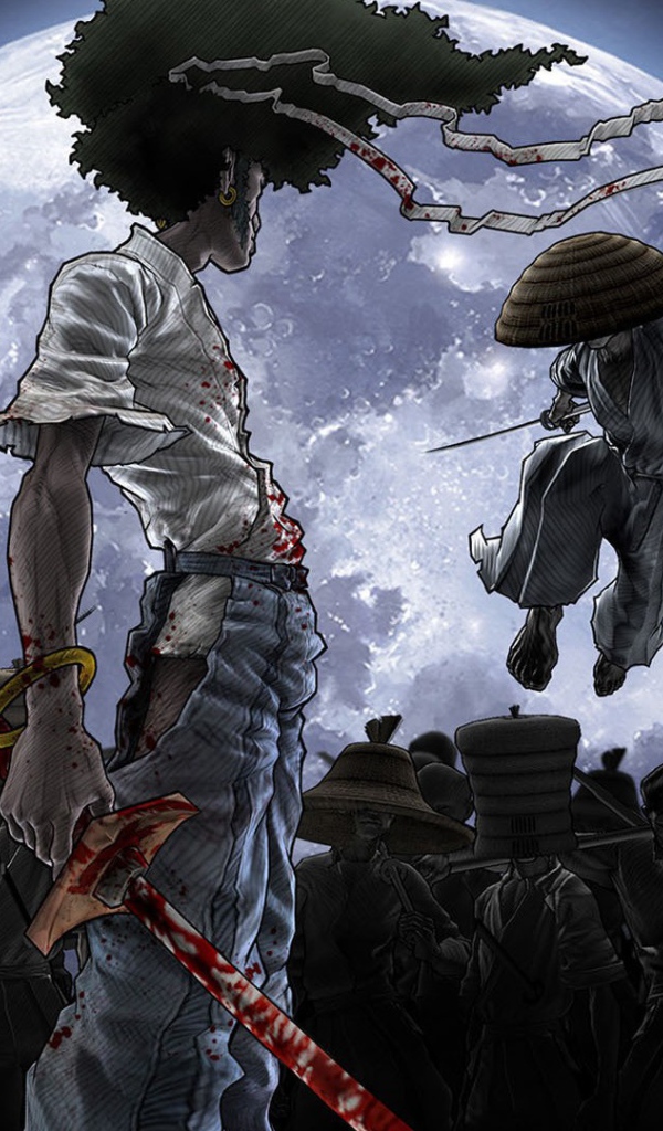 Сражение в аниме Афросамурай