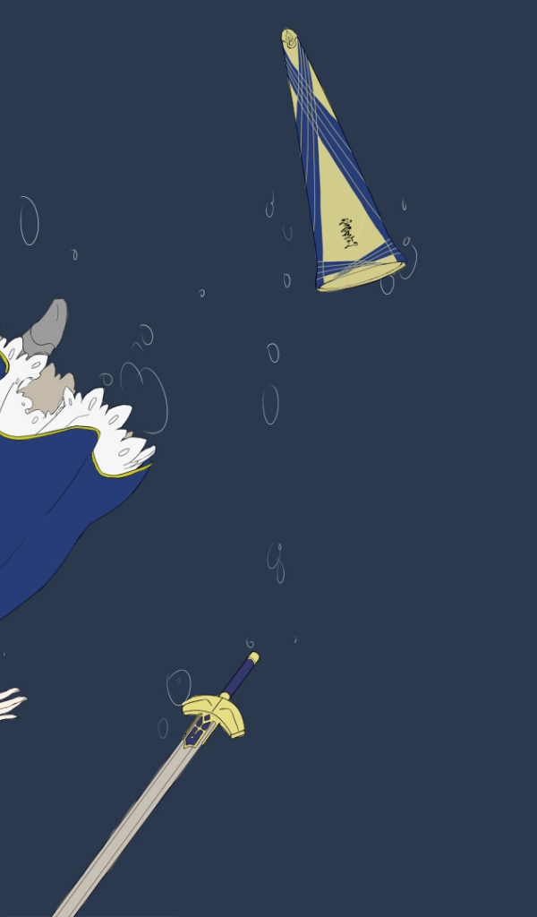 Поверженная Сайбер в аниме Ночь прибытия