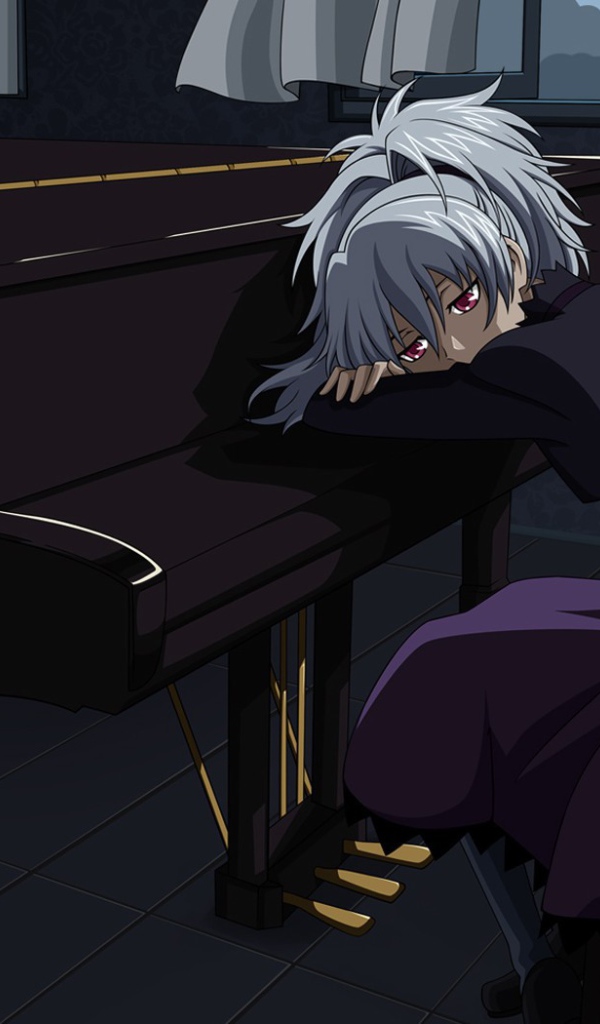 Девушка у рояля в аниме Темнее черного