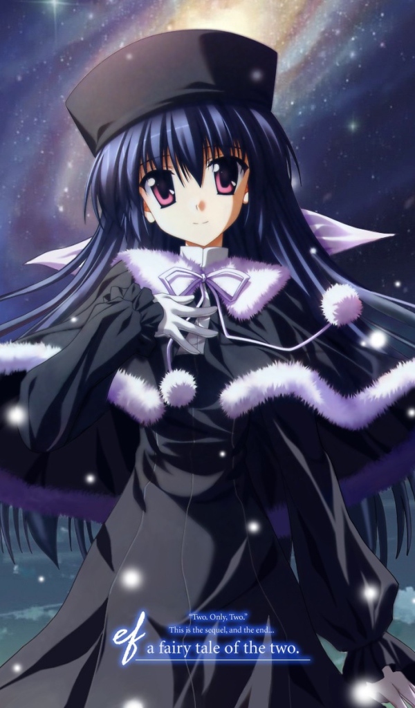 Девушка в черной одежде в аниме Эф - история воспоминаний