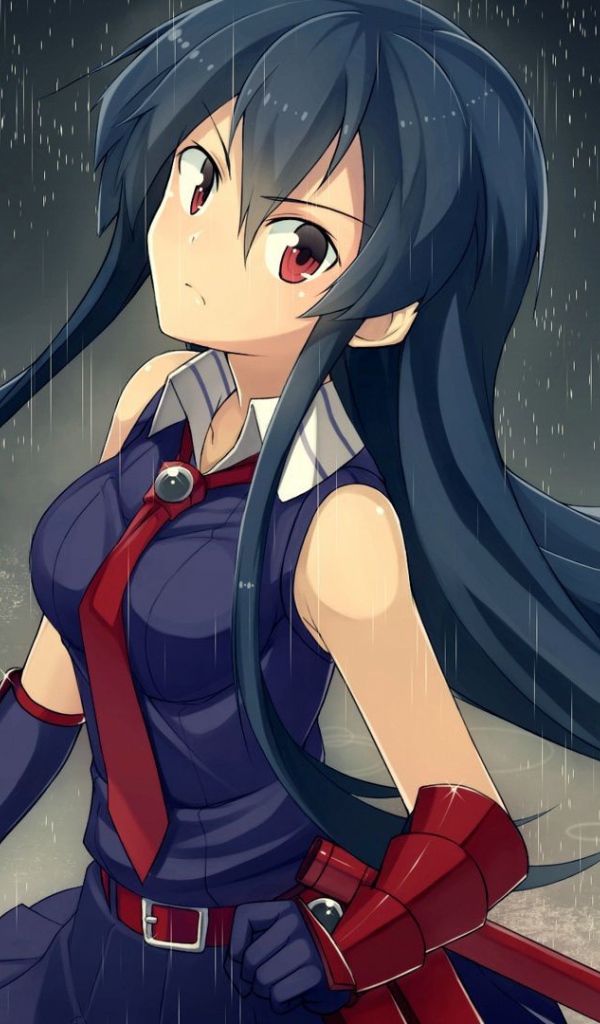 Девушка под дождем в аниме Akame ga Kill