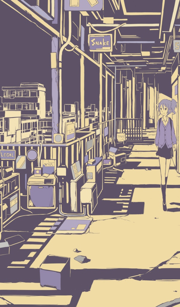 Девушка идет по террасе