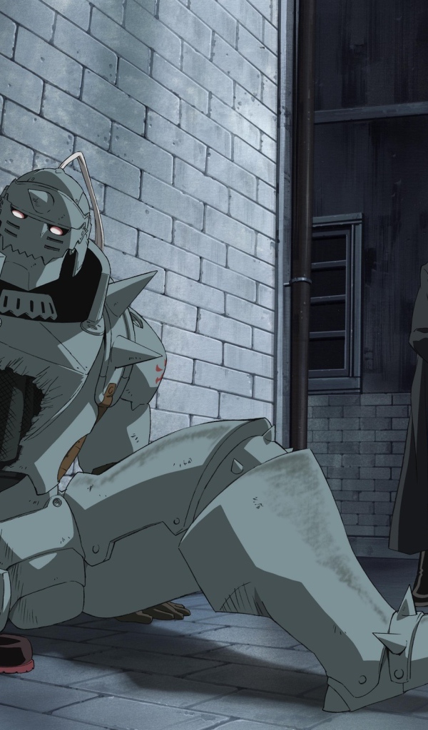 Девочка сидит рядом с роботом в аниме