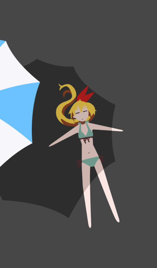 Девушка под зонтом в аниме Притворная любовь