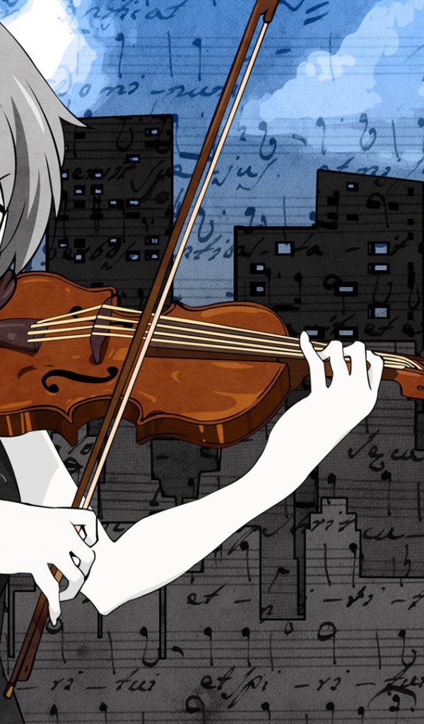 Девушка со скрипкой в аниме Меланхолия Харухи Судзумии