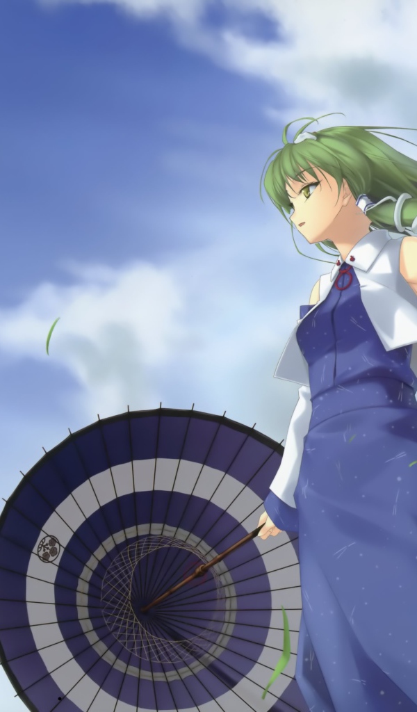 Девушка с зонтом, аниме Kochiya Sanae