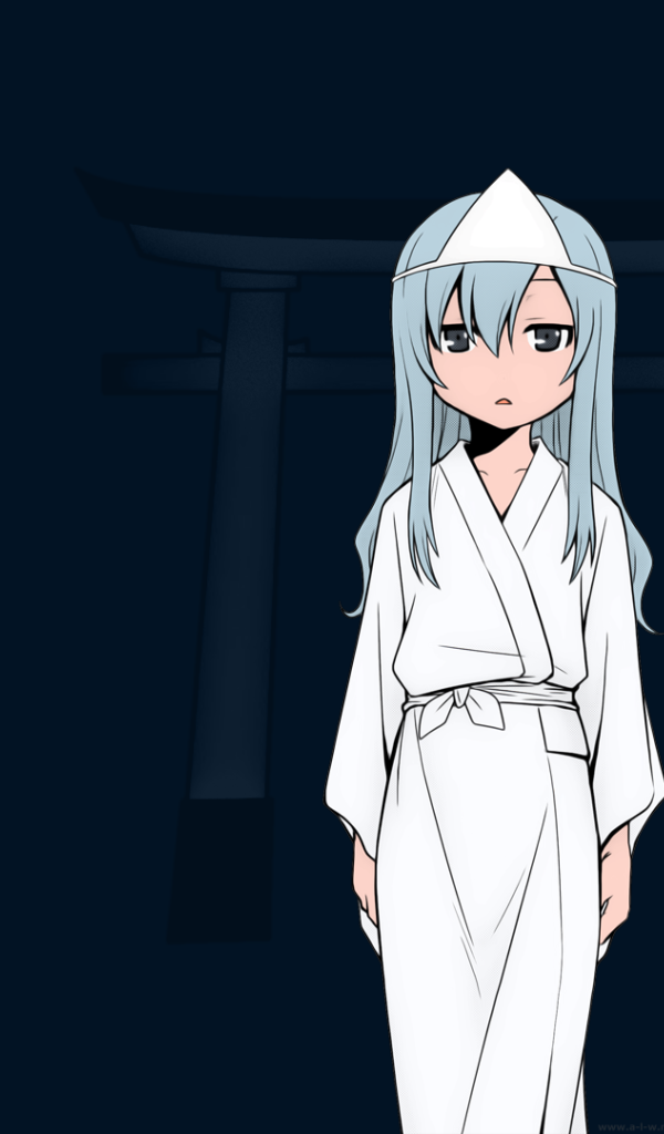 Героиня аниме с голубыми волосами