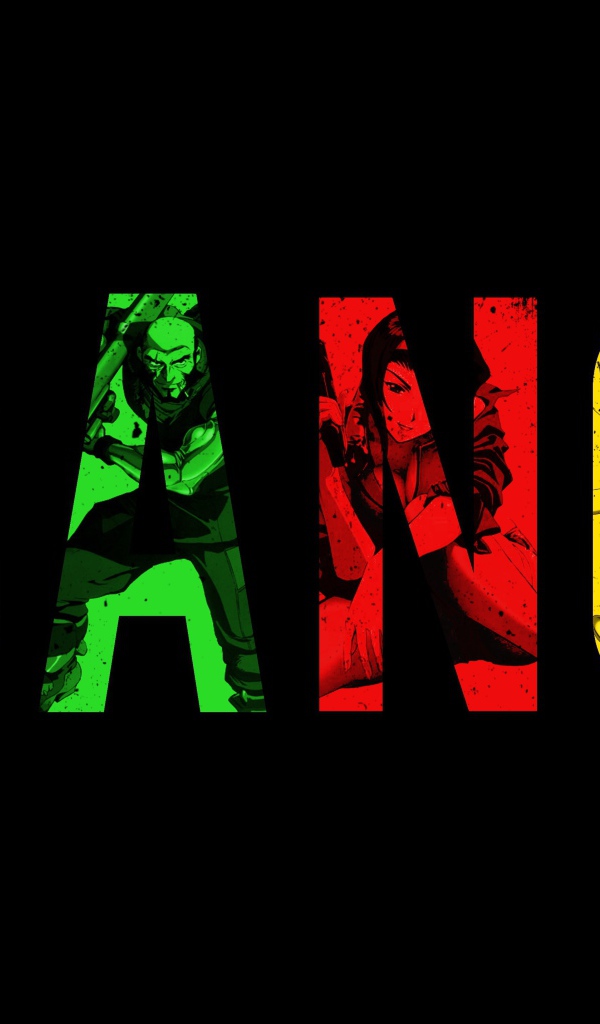 Надпись на черном фоне, аниме Ковбой Бибоп