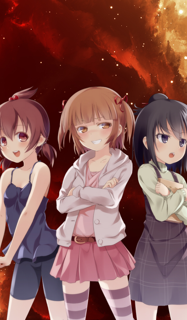 Три девушки из аниме Отвязная троица