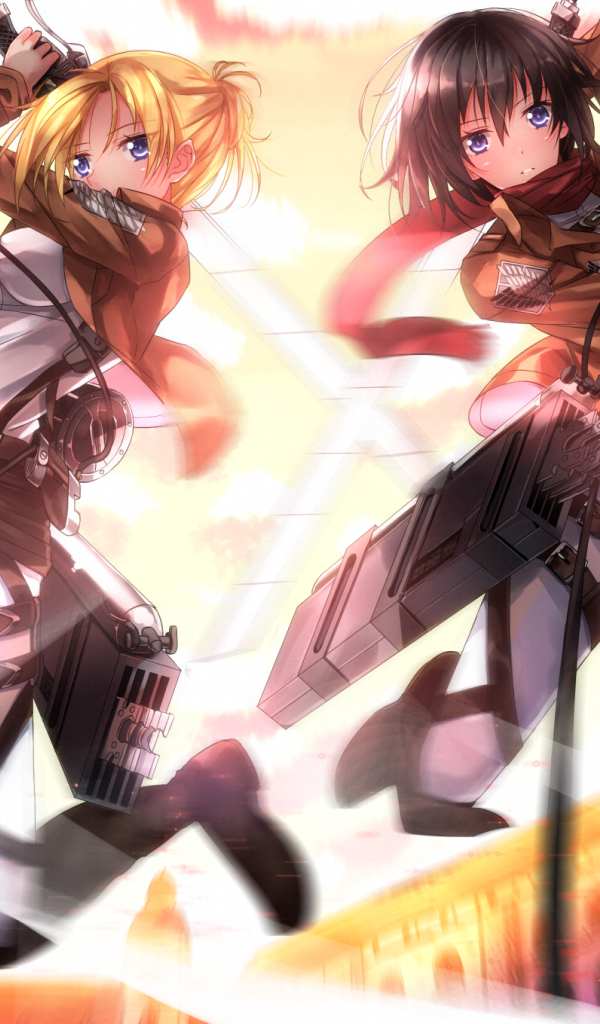 Две девушки из аниме Атака Титанов