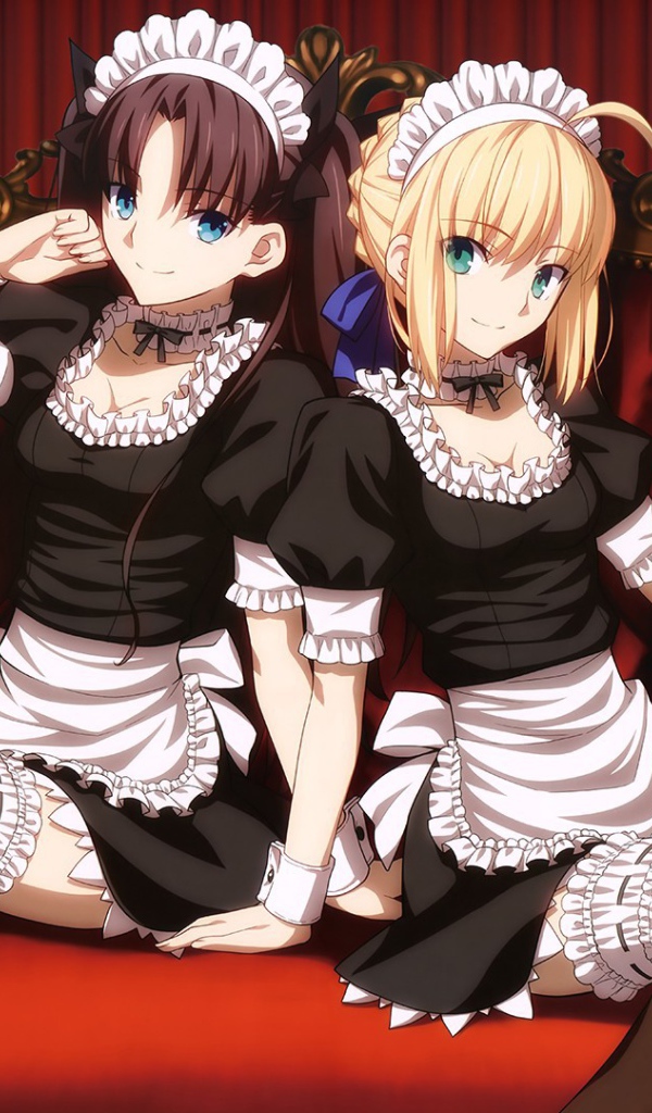 Две девушки горничные в аниме