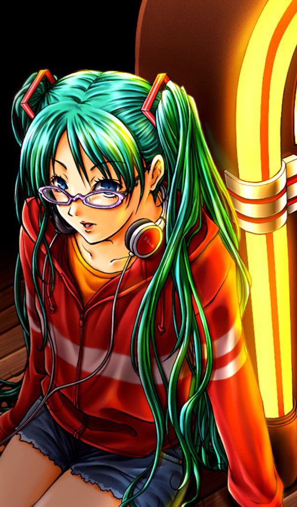 Вокалоид аниме с бутылкой Кока-Колы