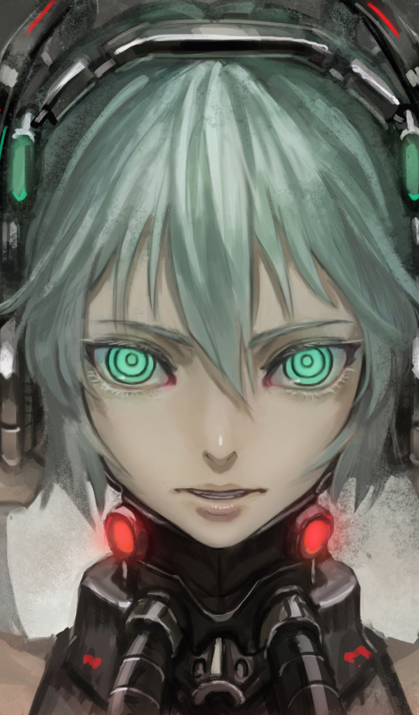 Вокалоид с зелеными глазами