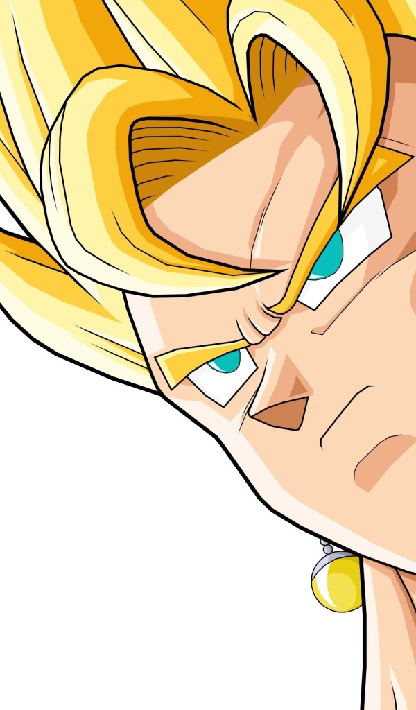 Желтые серьги и волосы у персонажа аниме Dragon Ball