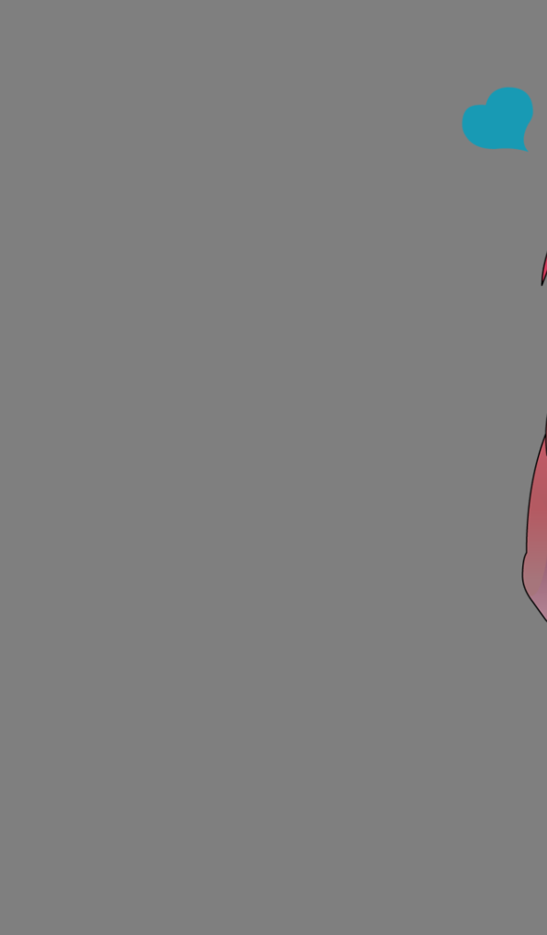 Персонаж аниме Юру юри на сером фоне