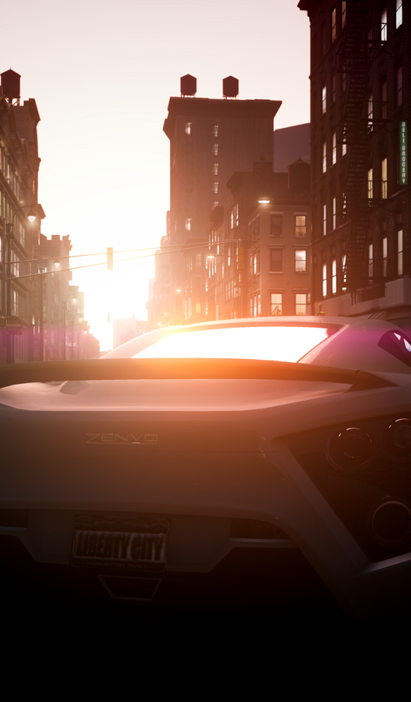 Автомобиль Zenvo ST1 на фоне заката