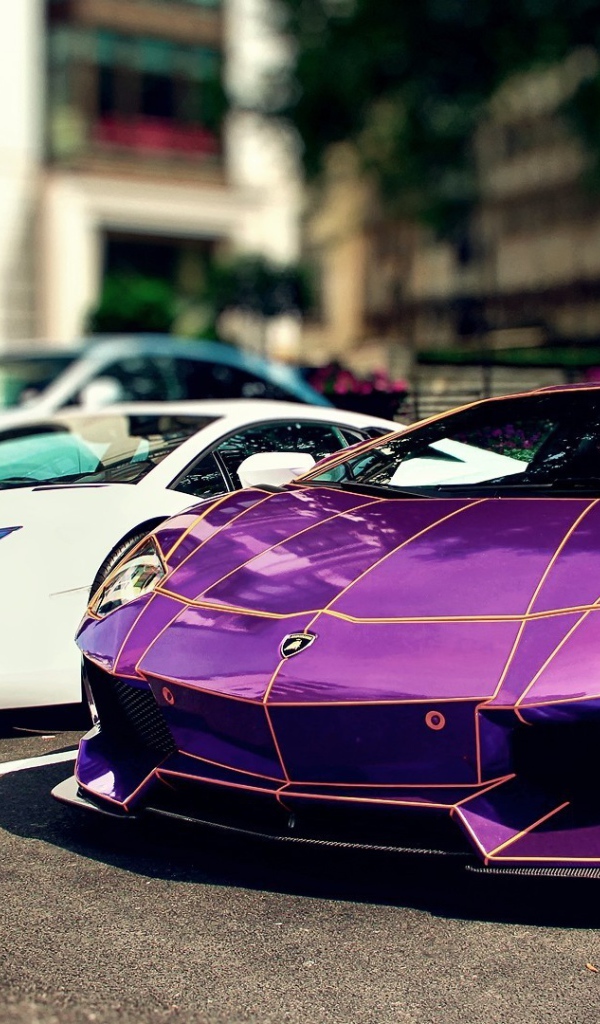 Сиреневый и белый Ламборгини