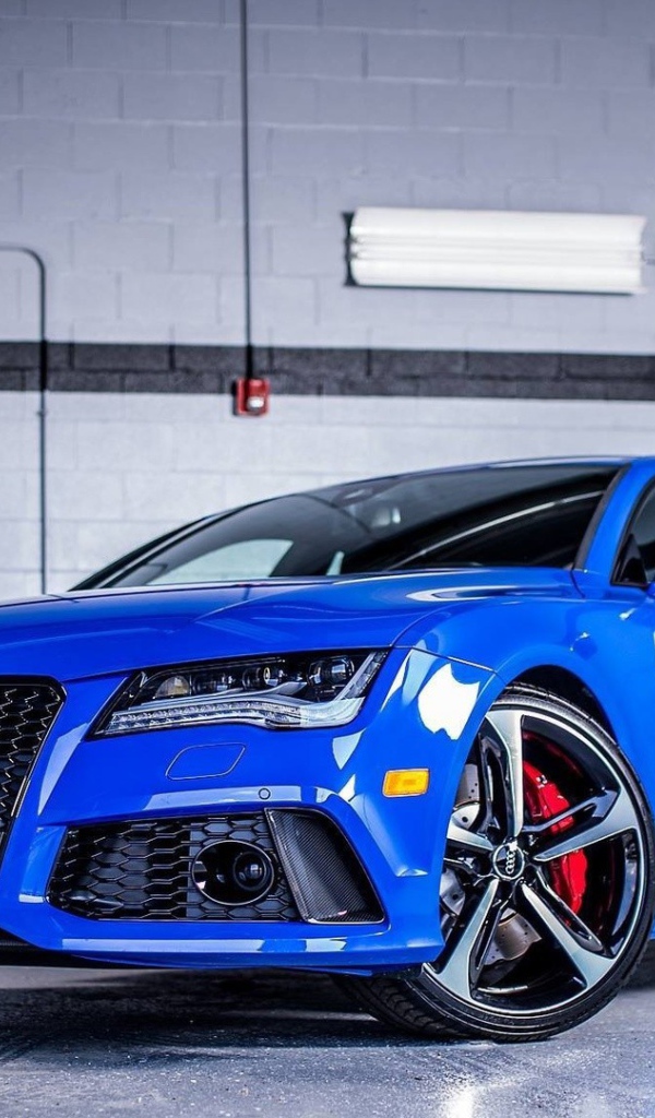 Blue Audi Quattro in the garage