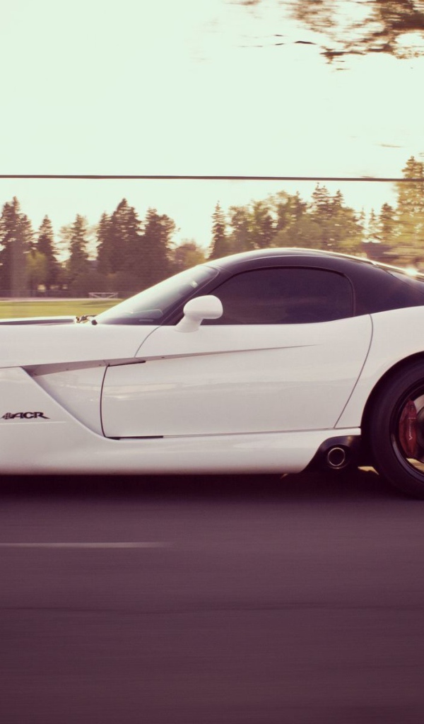 Белый спортивный Dodge Viper SRT10 ACR-X