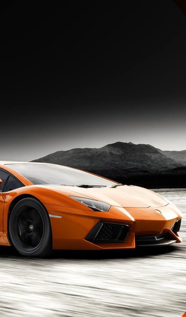 Orange Lamborghini aventado