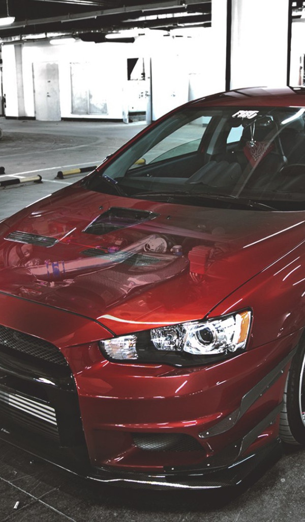 Красный Mitsubishi Lancer Evolution X