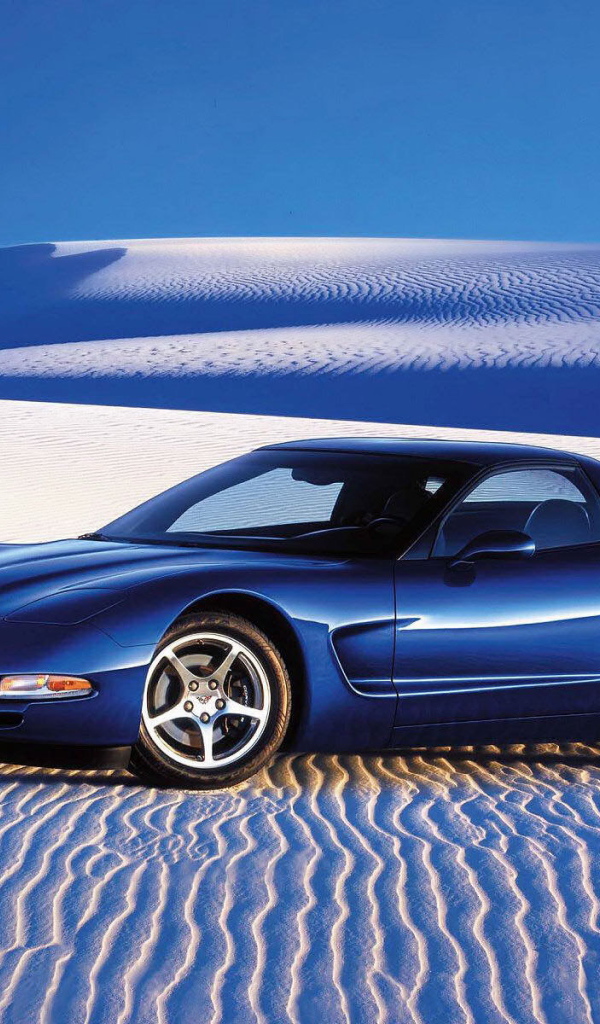 The blue car in the blue desert