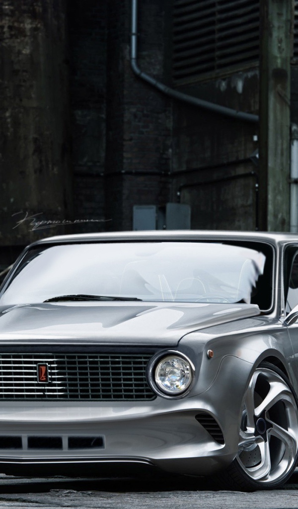 Серый ВАЗ после тюнинга