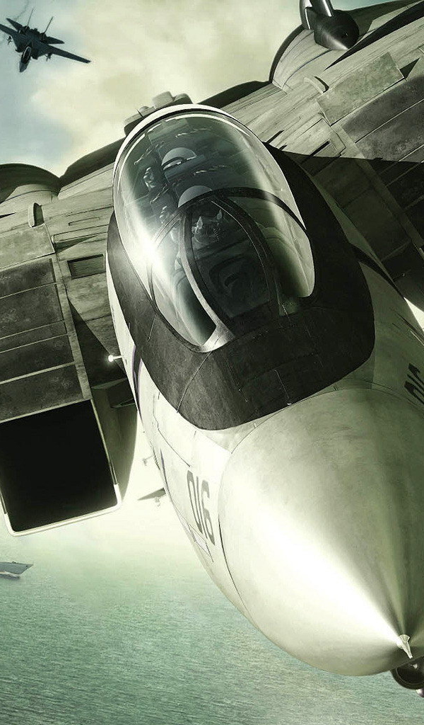 Самолет атакует корабли