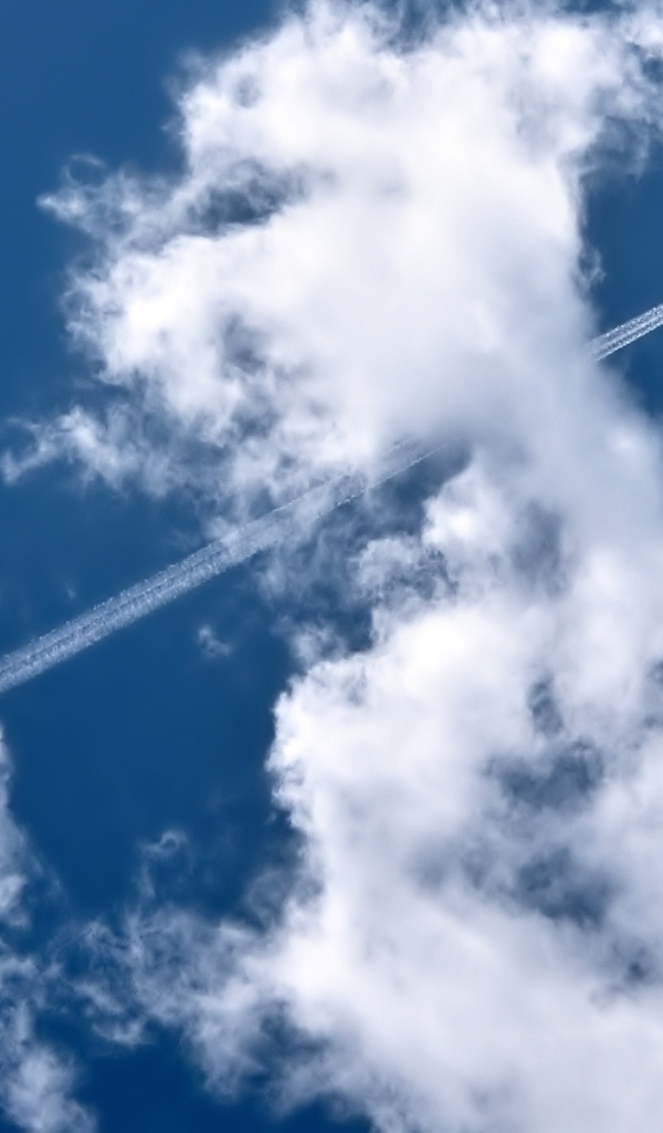 Полет самолета в облаках