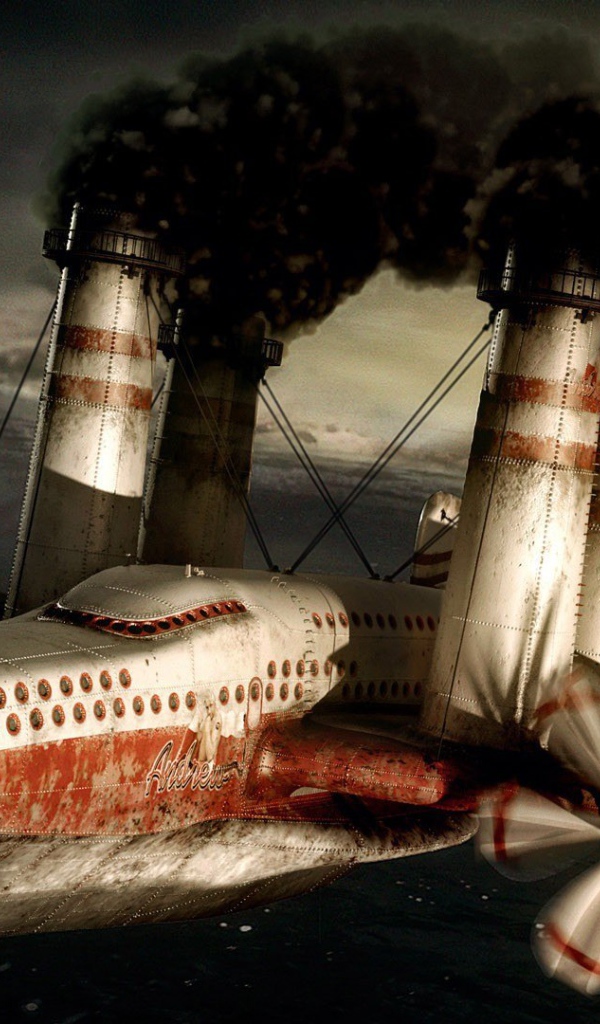 Летающий пароход на твердом топливе