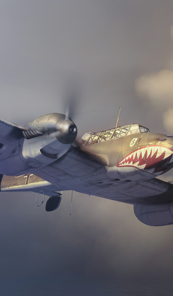 Немецкий мессершмит в небе