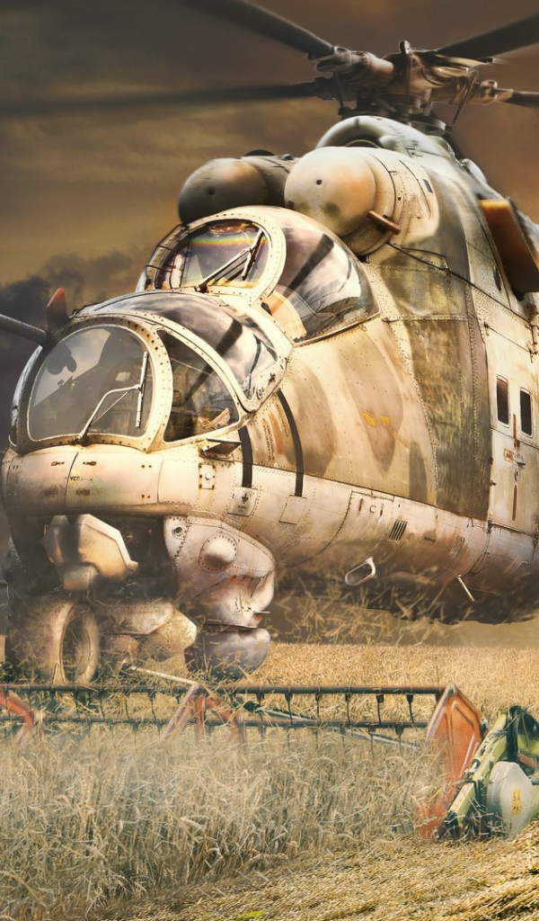 Вертолет МИ-24 в качестве комбайна