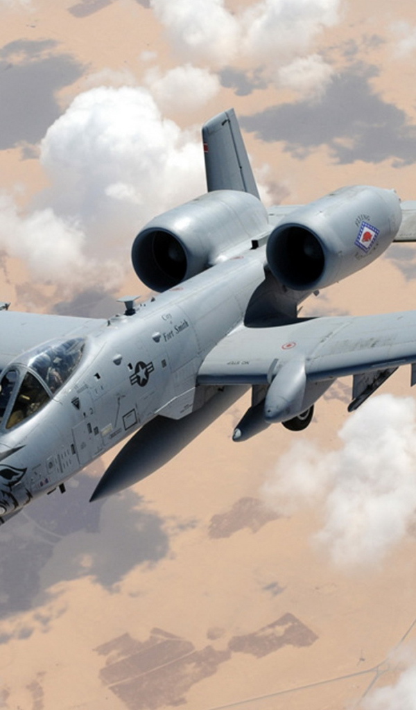 Военный самолет А-10 в небе