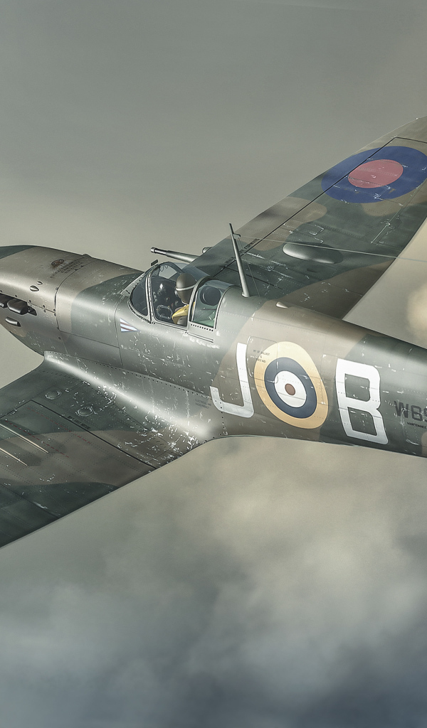 Военный самолет над облаками