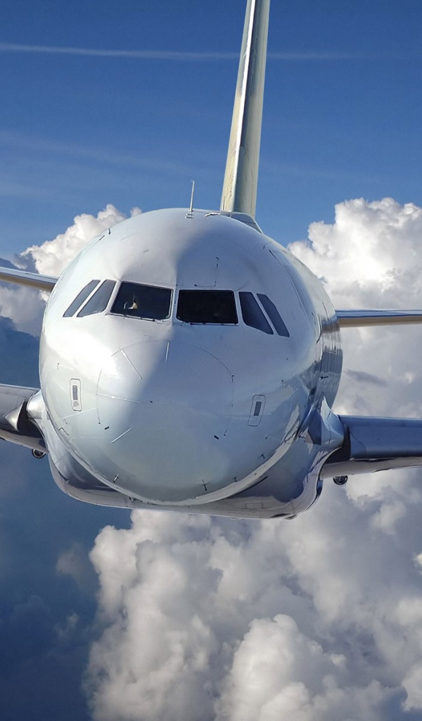 Пассажирский Boeing 737 на фоне облаков