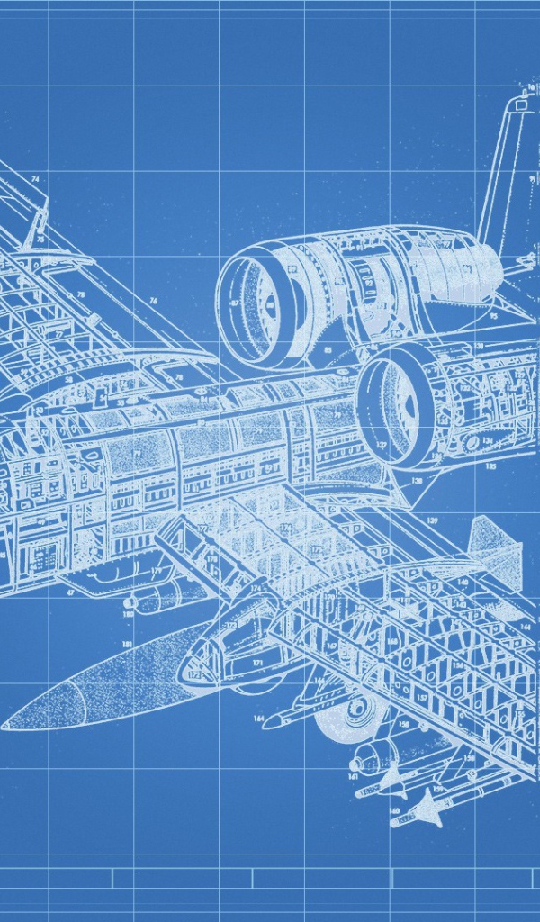 Технический чертеж самолета